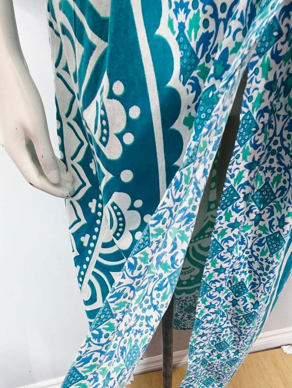Turquoise Printed Kimono Robe - Women Intimates & Sleepwear - Picture 8 of 14